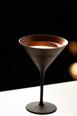 Cosmopolitan cocktail, close-up. Classic cocktail glass