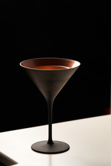 Cosmopolitan cocktail, close-up. Classic cocktail glass