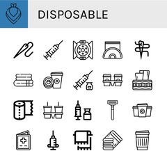 Set of disposable icons