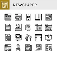 Set of newspaper icons