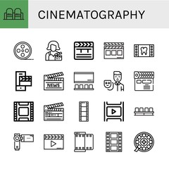 cinematography simple icons set