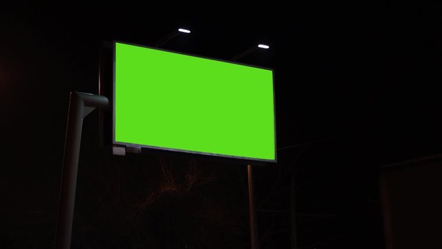 night road billboard with green background