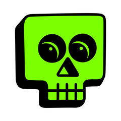 Cartoon skull graffiti vector illustration