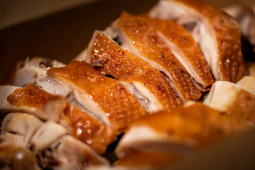 Golden Chicken  on the table, very attractive