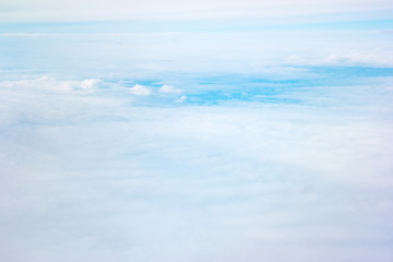 Fototapeta premium Fluffy white clouds against the blue sky