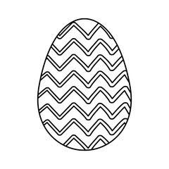 cute egg easter decorated with gemetric lines vector illustration design