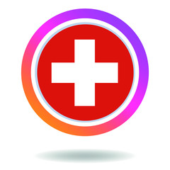 Flag of switzerland. Round icon for social networks. Ideal for bloggers. Bright design. Vector