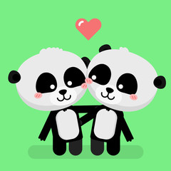 Naklejka premium Cute panda