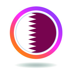 Flag of qatar. Round icon for social networks. Ideal for bloggers. Bright design. Vector