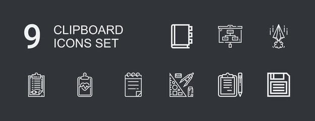 Editable 9 clipboard icons for web and mobile