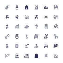 Editable 36 seedling icons for web and mobile