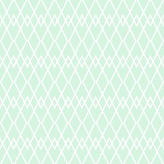 Tile vector pattern with white plaid on pastel green background