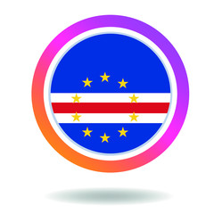 Flag of cape verde. Round icon for social networks. Ideal for bloggers. Bright design. Vector