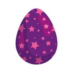 cute egg easter decorated with stars vector illustration design