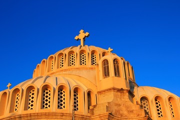 Dome of Christian orthodox church in Athens, Greece