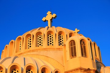 Dome of Christian orthodox church in Athens, Greece