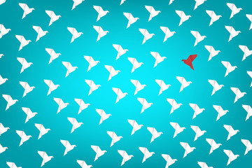 Think differently - Being different, standing out from the crowd -The graphic of bird also represents the concept of individuality , confidence, uniqueness, innovation, creativity.