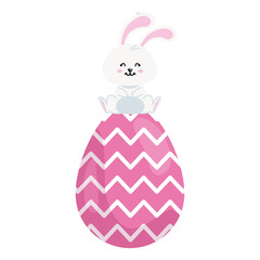 Fototapeta premium cute rabbit with egg easter isolated icon vector illustration design