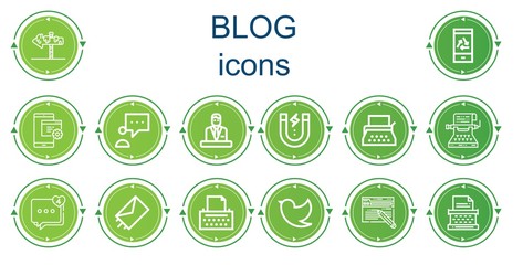 Editable 14 blog icons for web and mobile