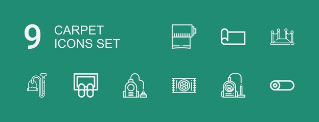 Editable 9 carpet icons for web and mobile