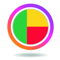 Fototapeta premium Flag of benin. Round icon for social networks. Ideal for bloggers. Bright design. Vector