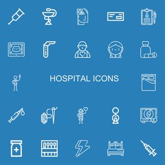 Editable 22 hospital icons for web and mobile