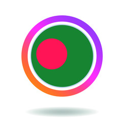 Flag of bangladesh. Round icon for social networks. Ideal for bloggers. Bright design. Vector