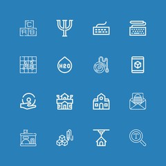 Editable 16 alphabet icons for web and mobile