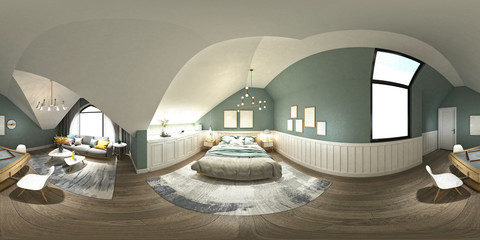 Fototapeta premium 3d render of modern bedroom