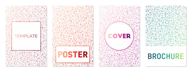Abstract posters set. Can be used as cover, banner, flyer, poster, business card, brochure. Amazing geometric background collection. Vibrant vector illustration.