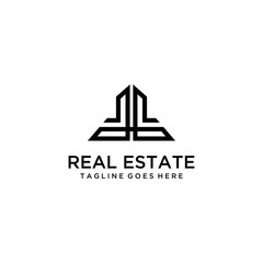 Fototapeta na wymiar Creative modern abstract building for real estate property and construction logo design
