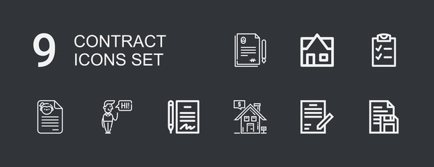 Editable 9 contract icons for web and mobile