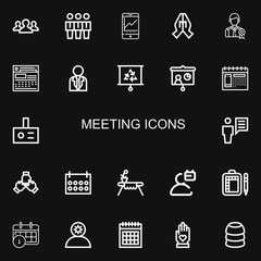 Editable 22 meeting icons for web and mobile