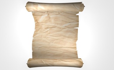 Old scroll of parchment. Place for text. 3D-rendering