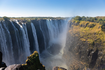 Scenic view on the Victoria falls at Zimbabwe - obrazy, fototapety, plakaty