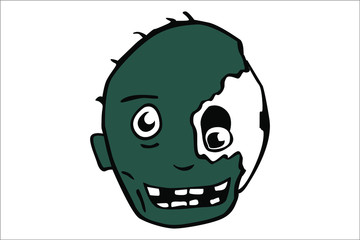 Halloween illustration of a funny cartoon Zombie