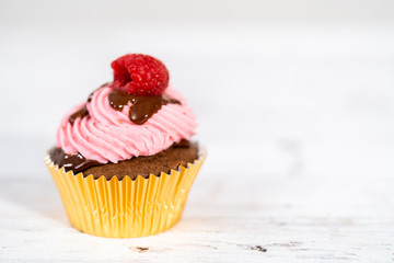 Chocolate raspberry cupcakes