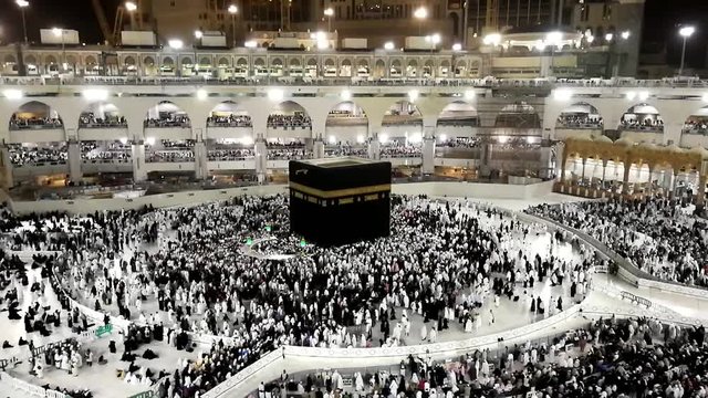 time lapse footage  tawaf at kaaba mecca during umrah and hajj