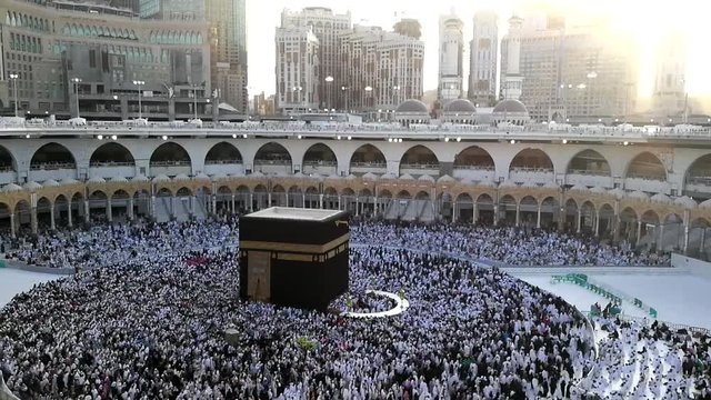 time lapse footage  tawaf at kaaba mecca during umrah and hajj
