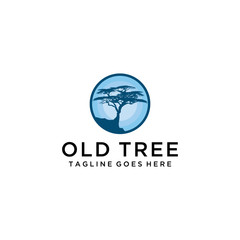 Creative old Tree nature logo sign vector logo template