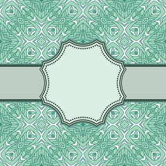 Vintage vector abstract flower frame with text place