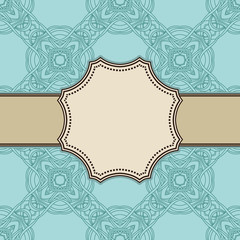 Vintage vector abstract flower frame with text place
