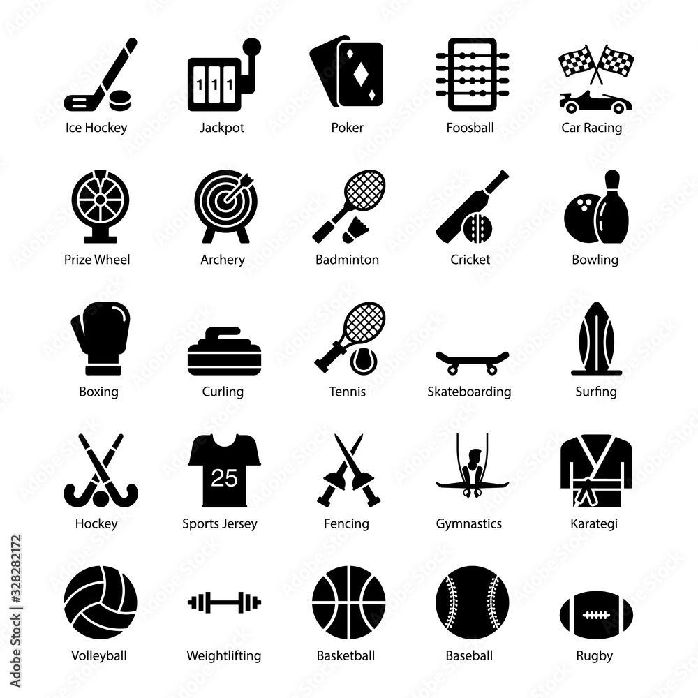 Canvas Prints pack of sports solid icons