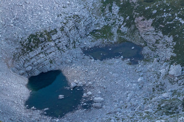Two small lakes at Seven lake valley, Bohinj