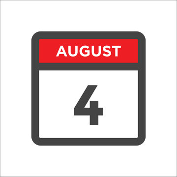 August 4 calendar icon with day of month