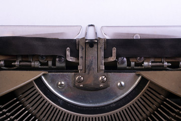 Fragment of an old typewriter close-up. Free space for an inscription.