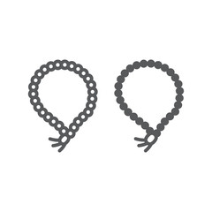 Misbaha line and glyph icon, ramadan and dhikr, muslim tasbih sign, vector graphics, a linear pattern on a white background, eps 10.