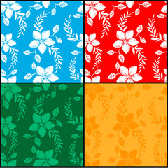 Vector spring abstract background flowers seamless pattern