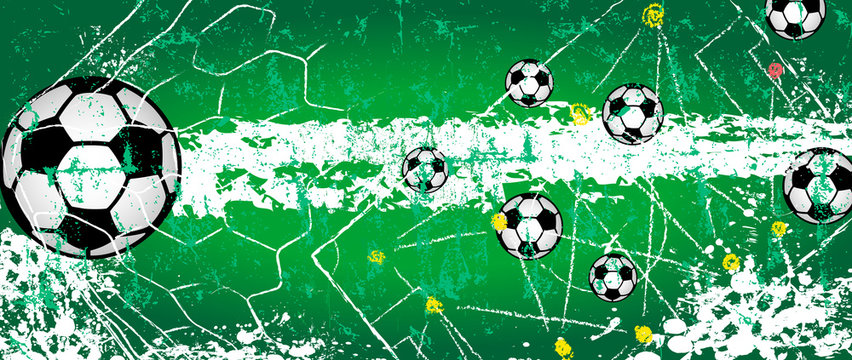 Soccer / Football design  grunge style vector mock up