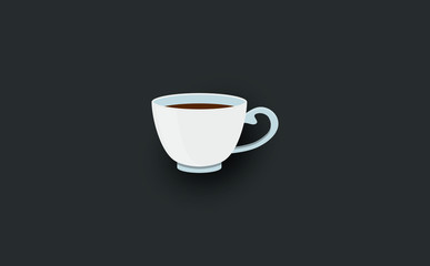 Cup of Fresh Coffee. Vector Illustration. Flat Style. Decorative Design for Cafeteria, Posters, Banners, Cards